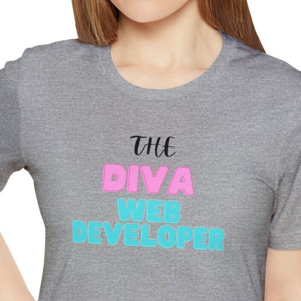 PROGRAMMER SHIRT, CODING Shirt, Computer Shirt, Soft & Lightweight Cotton Fabric Diva Web Developer Unisex Retail Fit Tee