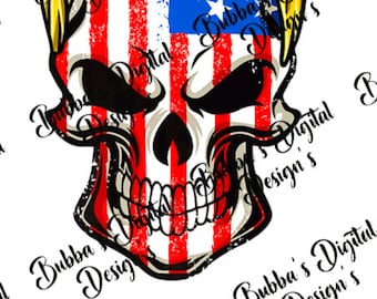 American Flag TRUMP Skull PNG Download