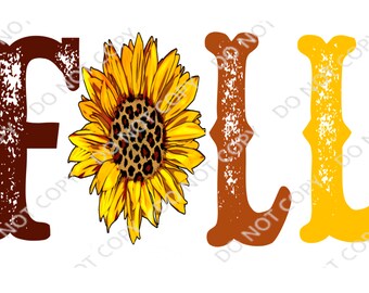Sunflower Fall PNG Digital download