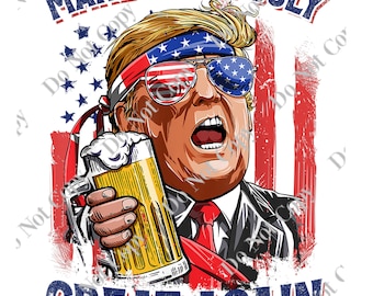 Trump make 4th of July great again PNG Digital Download