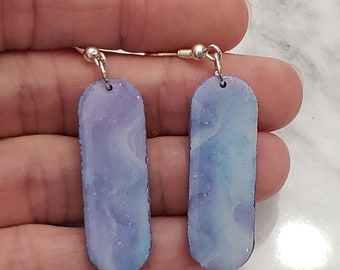 Purple and pink galaxy earrings. Unique - fun - resin - lightweight - handmade