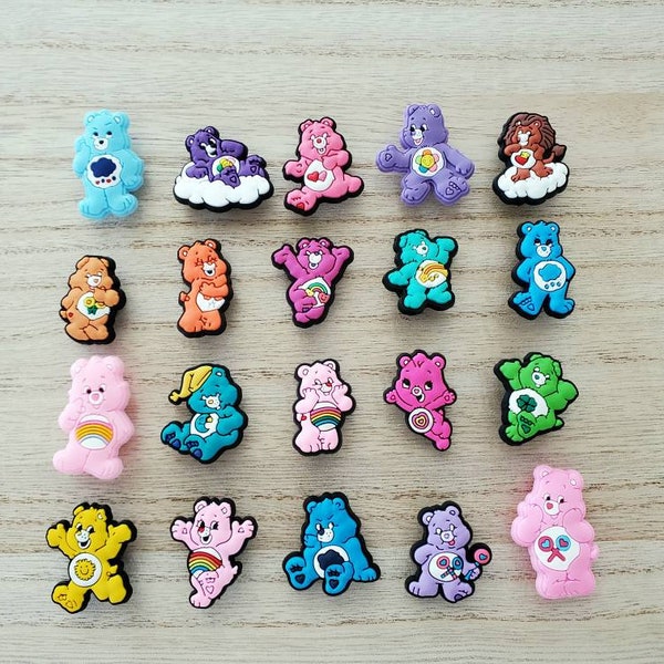 Care bear inspired Croc Charms, care bear jibbitz, rainbow bear, sunshine bear, grumpy bear, sunshine bear