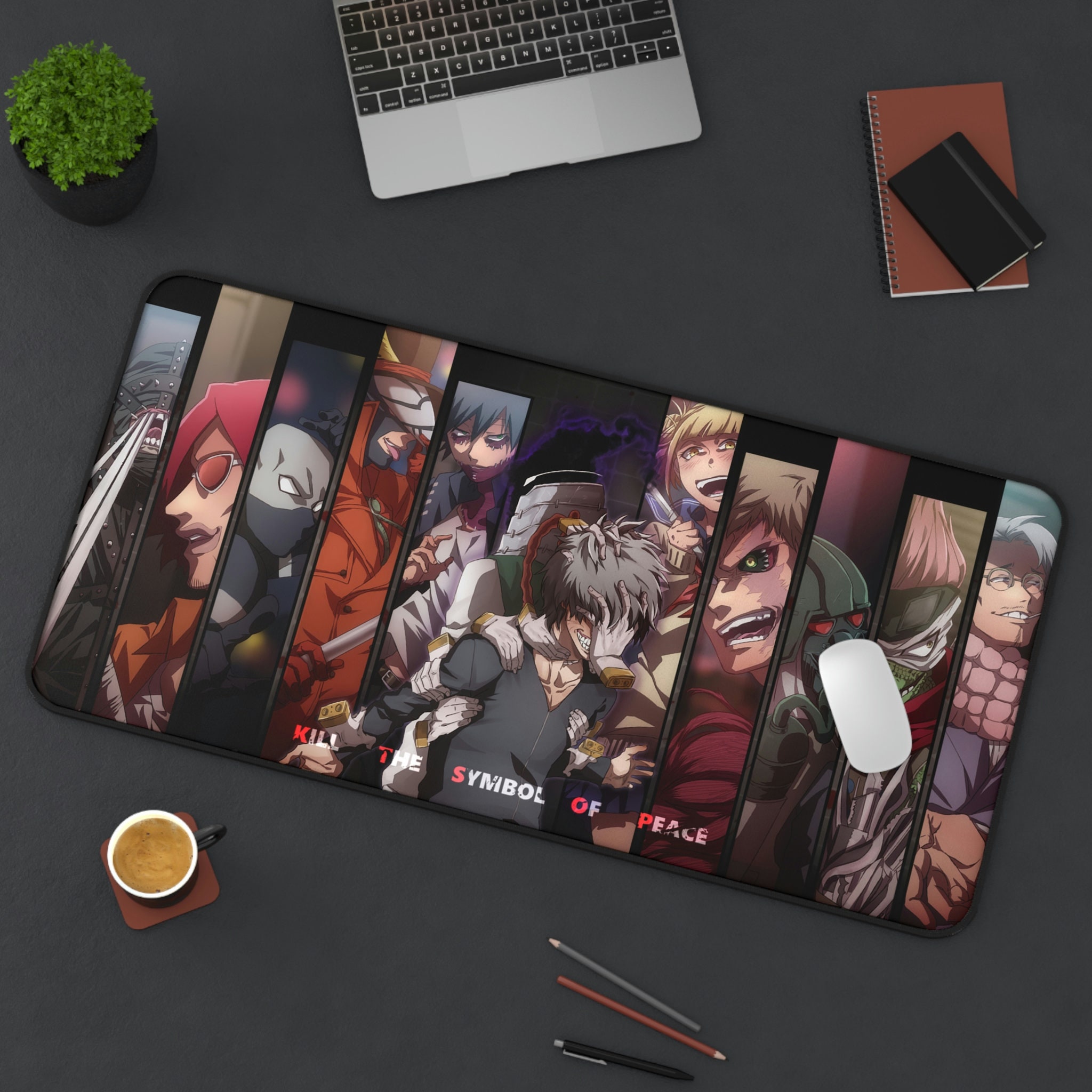 Discover Villains Kill the Symbol of Peace | Anime XL Gaming Desk Mat |