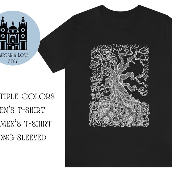 Tree of Life Shirt, Gnarled Tree T Shirt, Wild Roots Tree Shirt, Old Tree T Shirt, Tree Illustration Shirt, Long Sleeved Tree Shirt