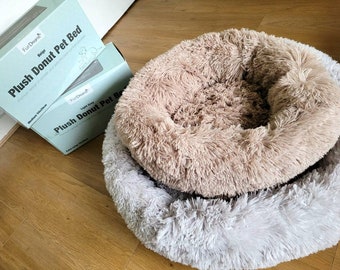 Furdreams Bedding Luxury  Soft Calming Anti-Anxiety Relaxing Donut Style Pet Cat Dog Rabbit Bed