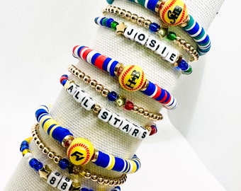 All Stars Bracelets, Gameday Cheer Jewelry, Personalized + Stackable