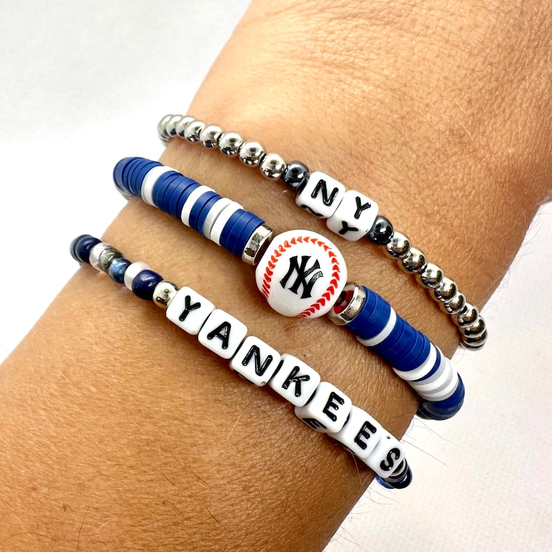 NY Yankeesinspired Baseball Bracelets, Gameday MLB Cheer Jewelry