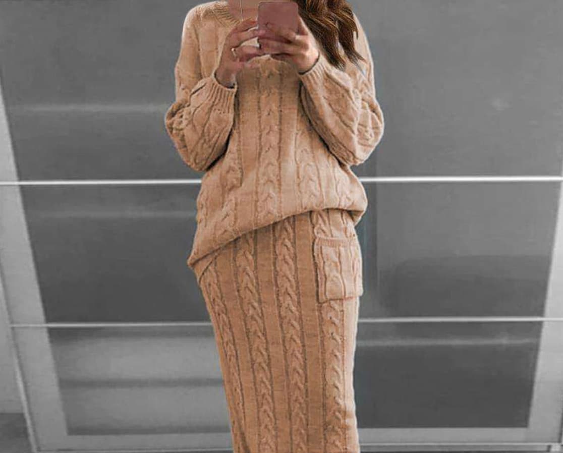Knit skirt outlet brown