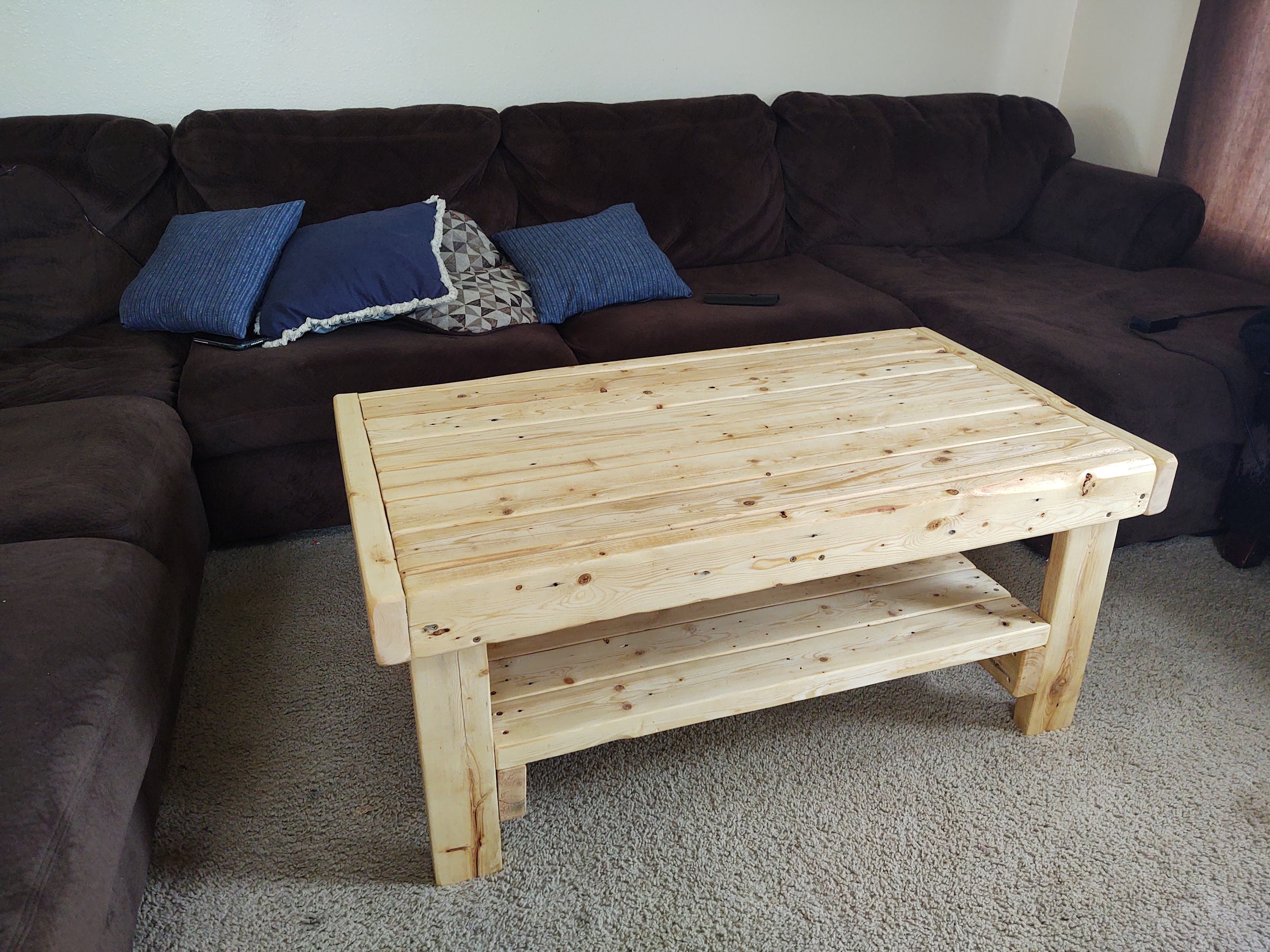 How To: Make A 2×4 Wooden Coffee Table - ManMadeDIY