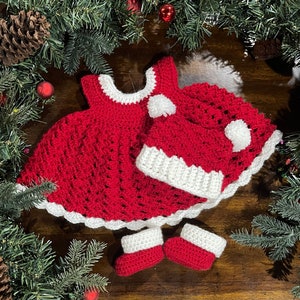 Crochet Christmas Baby Outfit