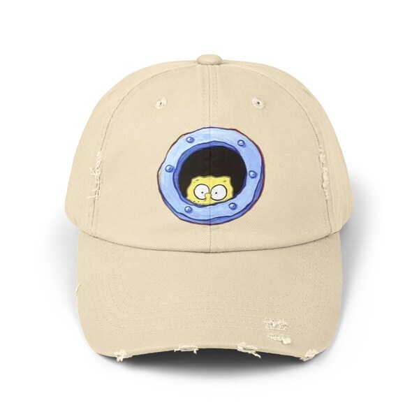 Peeking Spongebob - Unisex Distressed Cap