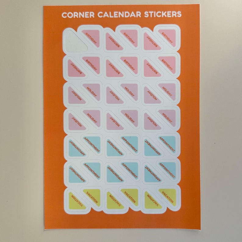 Planner Sticker Calendar Organization Birthday Holiday Mom Gift Back to ...