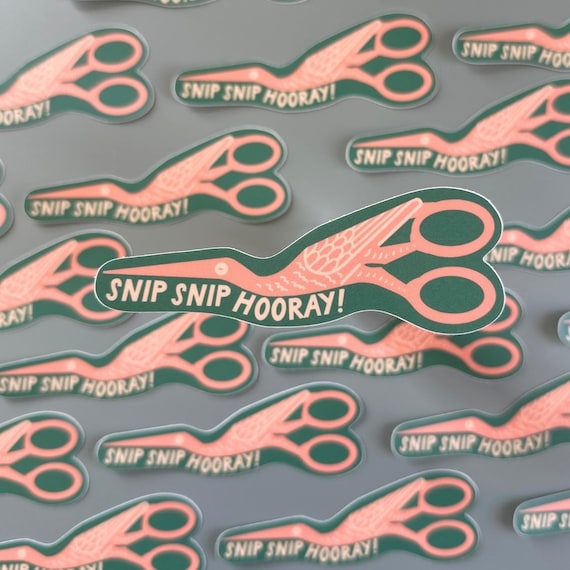 Stork Scissors Sticker For Crafter Gift For Sewist Gift For Embroiderer Sewing Supplies Vinyl Decal Craft Room Decoration Waterproof Sticker