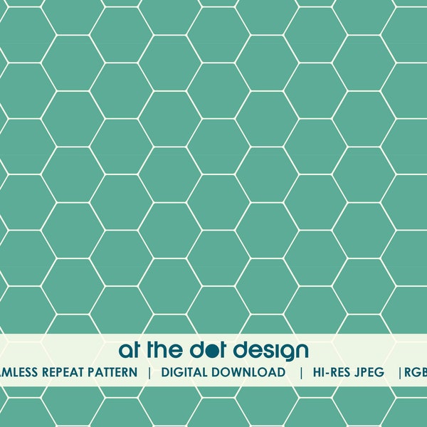 Hexagon Geometric Repeat Pattern | Honeycomb Digital Paper | Digital Repeat | Digital Download | Commercial License