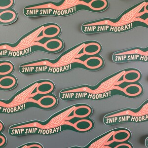 Gift for Crafter Gift for Sewist Gift for Embroiderer Stork Scissors Design Waterproof Vinyl Sticker Creative Studio Space Decoration Embroidery Accent Piece Maker Space Essential Beautiful Sewing Room Decor