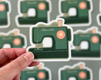 Vintage Sewing Sticker Craft Supply Storage Decoration Art Design Laptop Accessory Gift Idea Craft Room Decor Sticker Water Bottle Pack