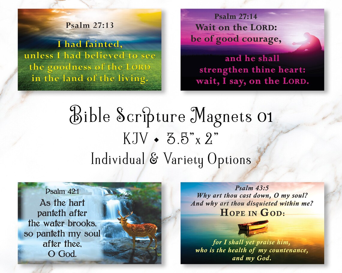 Emergency Scripture Magnets Bible Scripture Verse Magnets - Set 01- KJV - Christian Faith Fridge ...