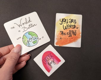 Positivity stickers, positive quote vinyl stickers (set of 3)