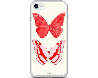 Butterfly Red Pink Aesthetic iPhone Case