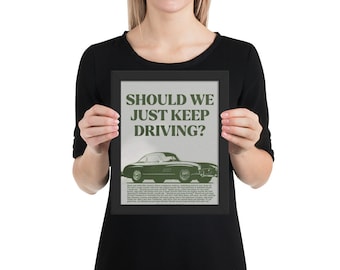 Vintage Driving Ad Framed Poster