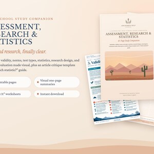 Guide d'étude sur l'évaluation, la recherche et les statistiques, fiabilité et validité, aide-mémoire de statistiques, notes de cours pour les études supérieures en counseling (PDF imprimable)