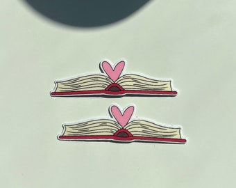 Book Sticker- Book Heart Reading Kindle Laptop  Sticker Book Lover