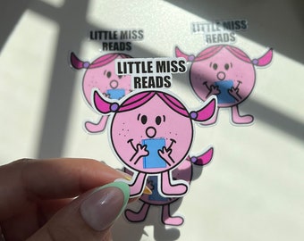 Little Miss Reads Sticker- book sticker bookish book lover book worm kindle stickers kindle lover reading laptop sticker aesthetic book