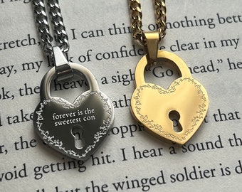 Sweetest Con- Necklace Forever is the Sweetest Con Heart lock pendent Necklace cowboy like me