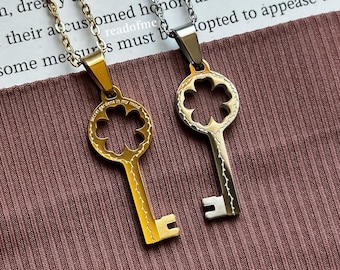 Secret Garden Key Necklace: 18K Gold Plated Stainless Steel