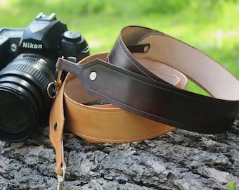 Leather Camera Strap, Minimalist Camera Accessories Neck Holder, Handmade