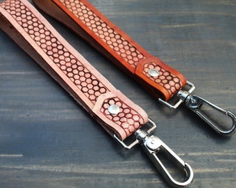 Cordón de cuero con cierre de hebilla, diseño de panal de abeja, pulsera hecha a mano