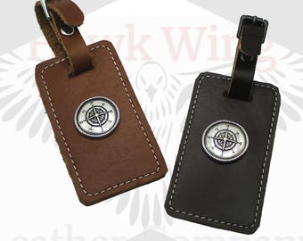 Leather Luggage Tag, Handmade Suitcase Travel Accessory