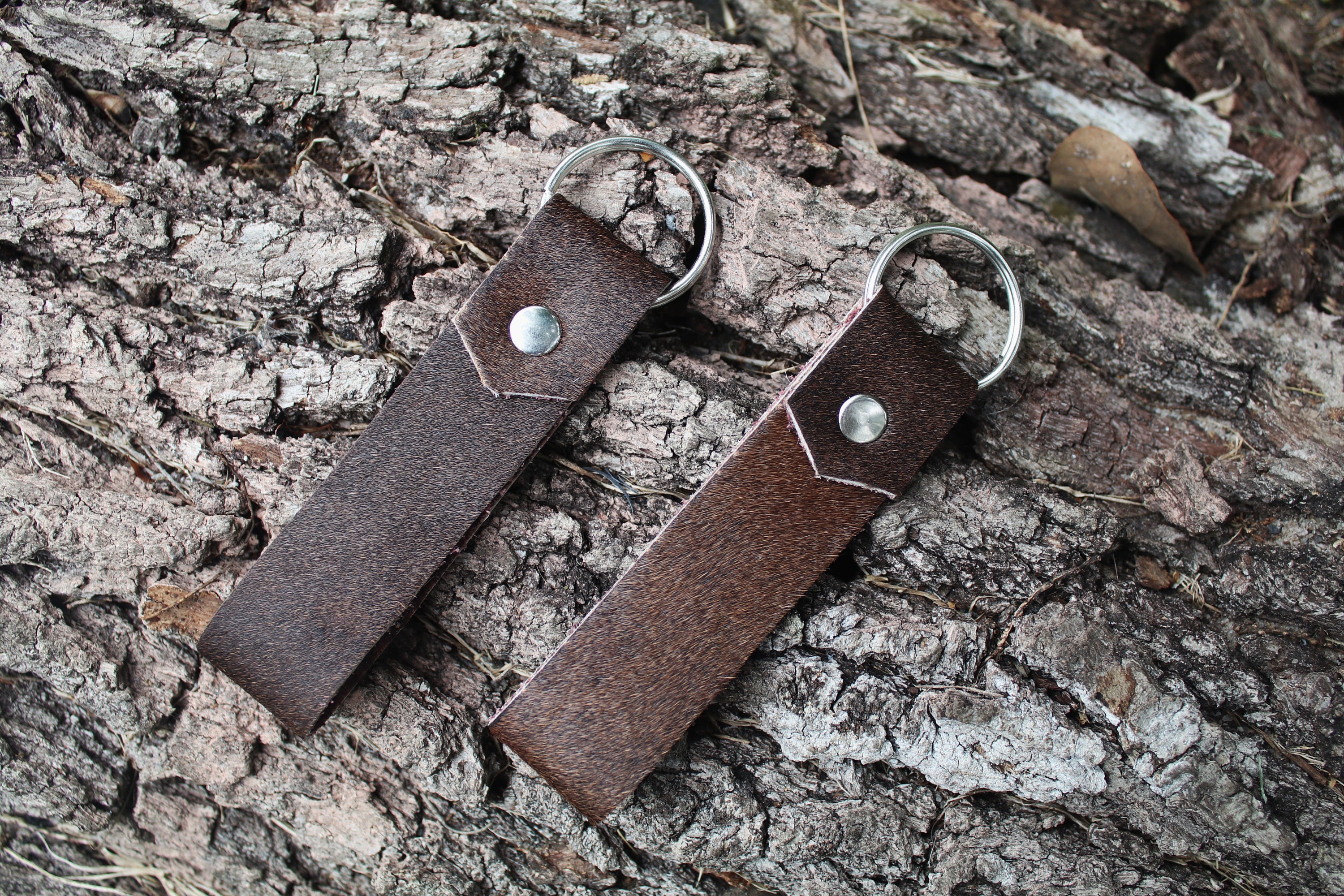 Leather Hairon Cowhide Keychains Genuine Handmade Leather Etsy