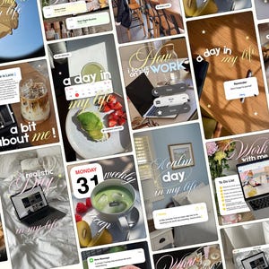Ultimate iOS Content Creator Bundle: 45 Aesthetic Canva Templates for Reels, TikTok & Carousel Posts