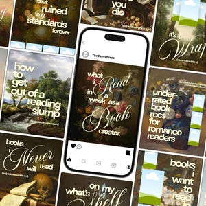 Bookstagram Instagram Dark Academia Minimalist Post Templates 20 Vintage Painting Aesthetic Canva Editable Content Creator Bundle
