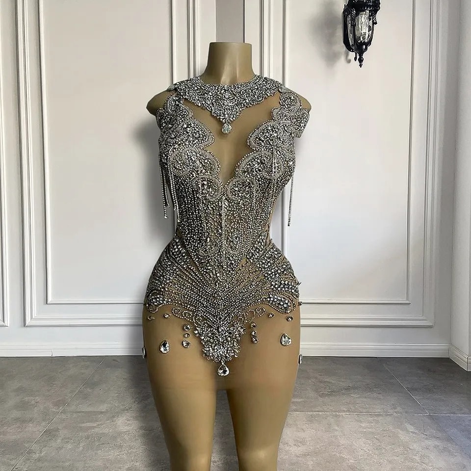 Rhinestone Crystal Dress, Britney Inspired Dress With AB Crystals 