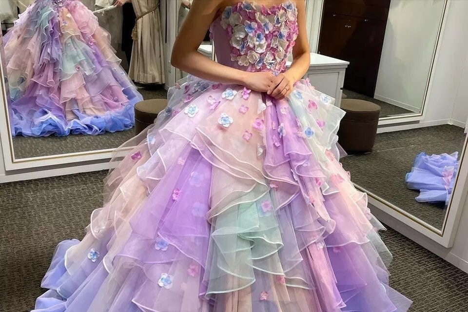 Rainbow Layered Tulle Skirt, Tiered Tulle Long Party Skirt, Prom Skirt, Fairy Tulle Skirt