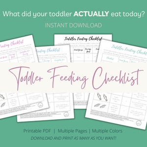 Controlelijst voor peutervoeding | Afdrukbare dagelijkse voedingsgrafiek, maaltijdplanner | Baby's eerste voedingsdagboek | Voedingsgids voor nieuwe moederorganisaties