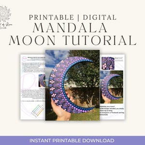 DIGITAL Step by Step Mandala Moon Dot Painting Tutorial