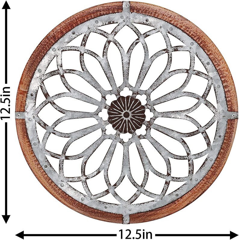 Set of 3 Medallion Metal Round Wall Art Farmhouse Wall Decor Etsy