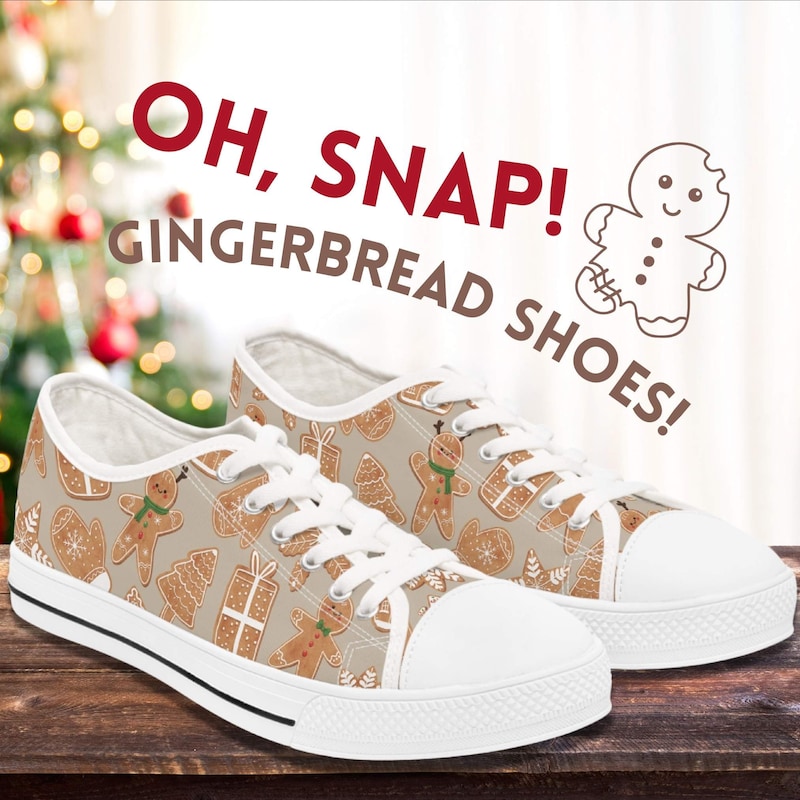 Gingerbread Man Pattern Print Chirstmas Men Women's High Top Shoes
