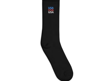 Embroidered USA! USA! USA! Premium Socks
