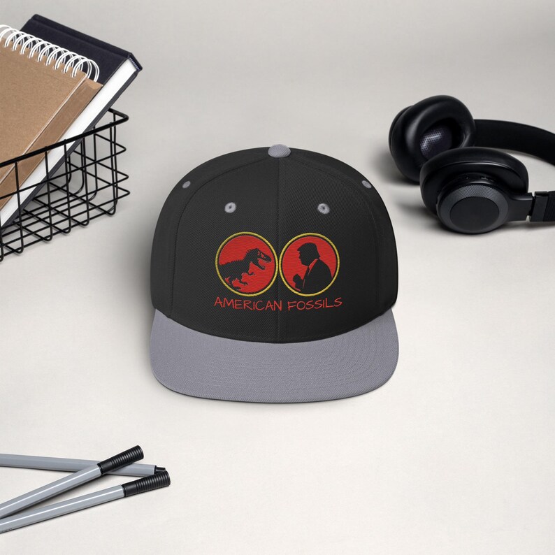 American Fossils Snapback Hat T Rex Trump Satire Streetwear Cap
