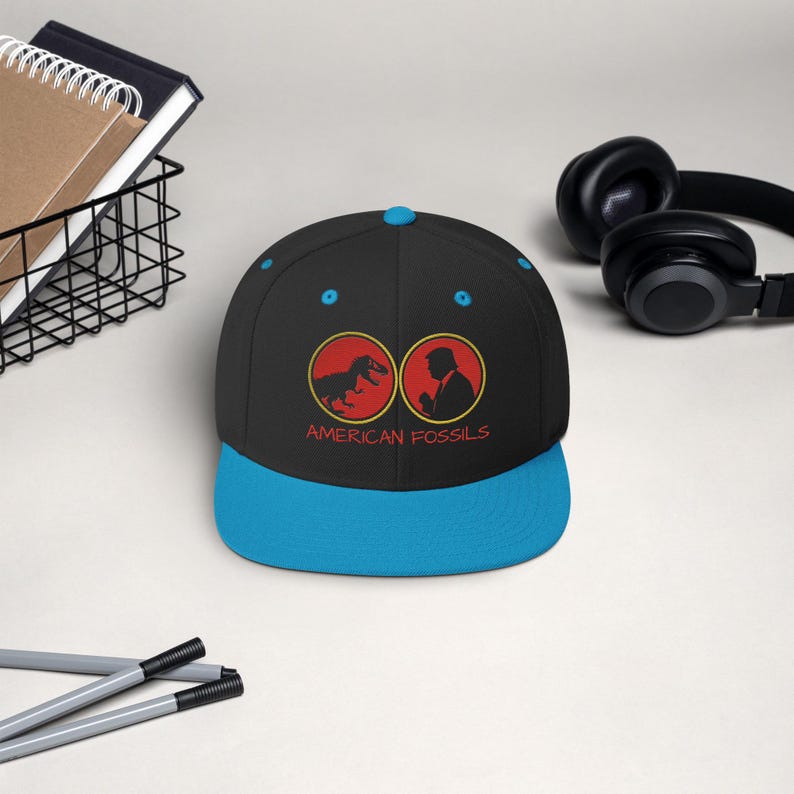 American Fossils Snapback Hat T Rex Trump Satire Streetwear Cap