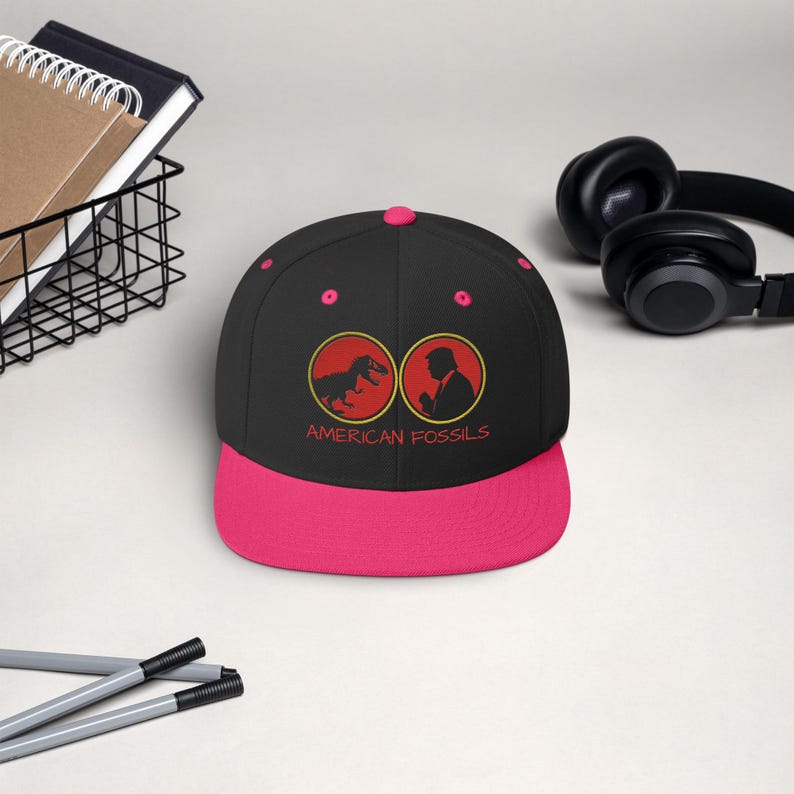 American Fossils Snapback Hat T Rex Trump Satire Streetwear Cap