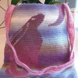 Moon Gazing Hare Tote Bag Tapestry Crochet Pattern UK Terms