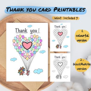 Tarjetas de agradecimiento con huellas dactilares y globos para imprimir, manualidades, tarjetas de agradecimiento, manualidades para niños, impresiones de huellas dactilares, manualidades para niños en edad preescolar