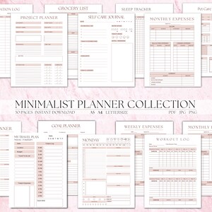 Collezione Planner 2023 Marrone chiaro, Rosa (8,5 × 11 pollici) in PDF,JPG,PNG. Download digitale stampabile