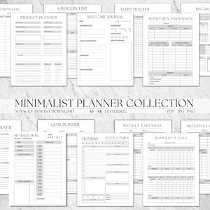 Collezione Planner 2023 Monocromatico, Lettera (8,5 × 11 pollici) in PDF,JPG,PNG. Download digitale stampabile