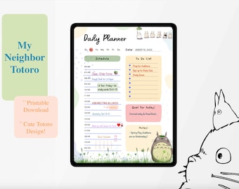 Totoro Daily Planner: Productivity Schedule (Digital Download)